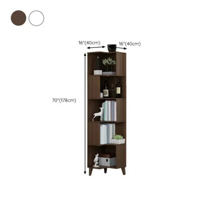 Modern Wood Vertical Corner Storage Cabinet for Living Room Image - 19