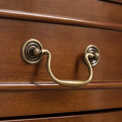 Mid-Century Modern Brown Wooden Small Corner Storage Cabinet Image - 4