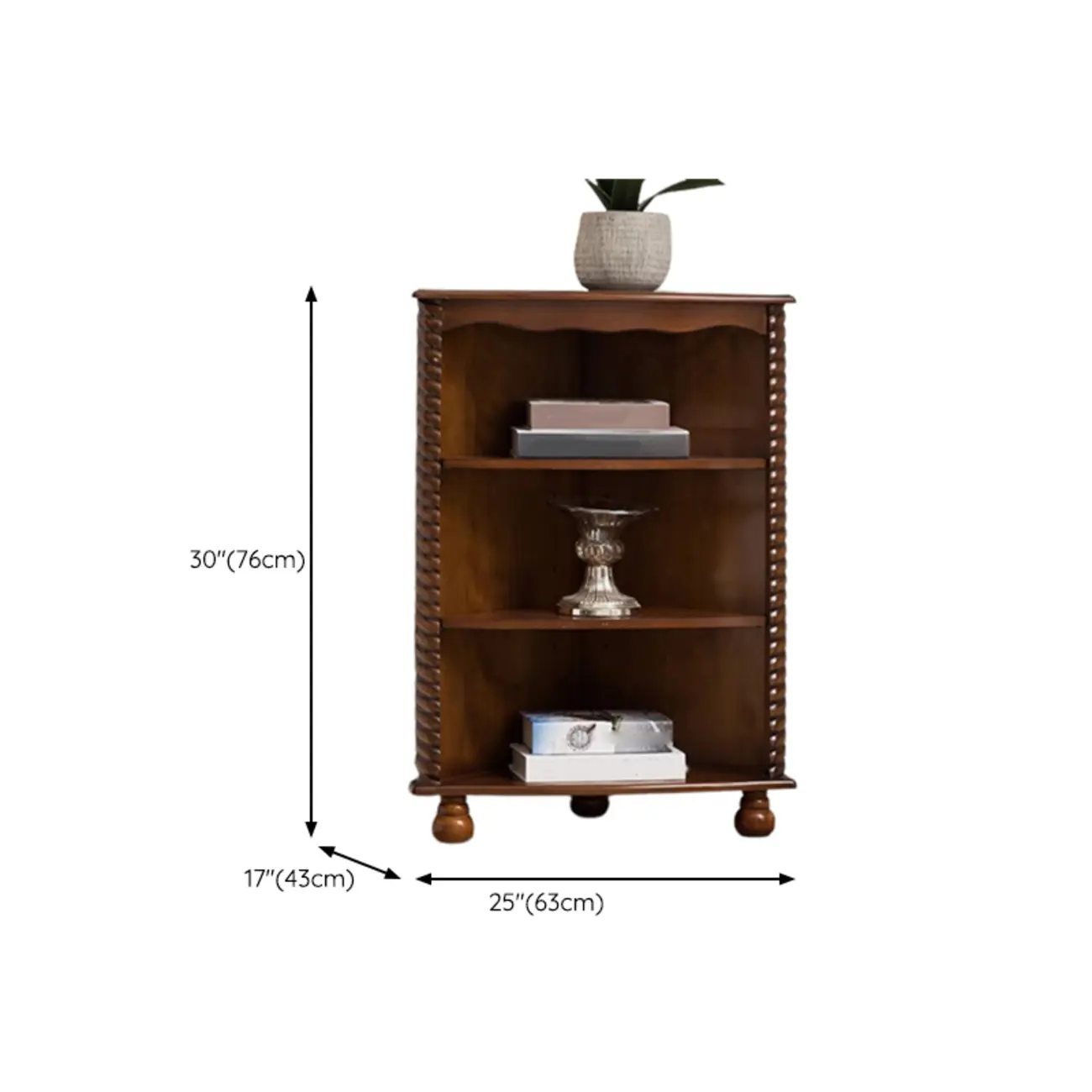 Mid-Century Modern Brown Wooden Small Corner Storage Cabinet #size | homeyfad