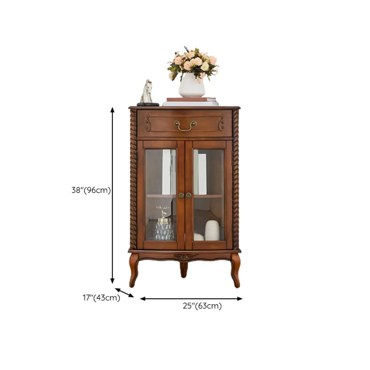 Mid-Century Modern Brown Wooden Small Corner Storage Cabinet Image - 13 | homeyfad