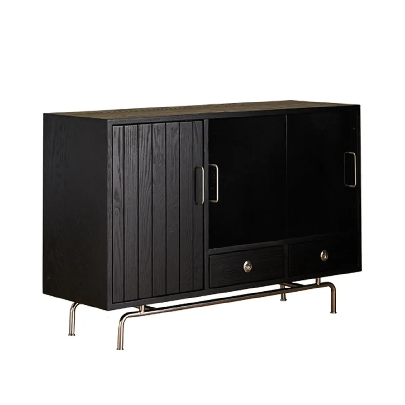 Modern Black Lumber Storage Sideboard with Drawers | HomeyFad