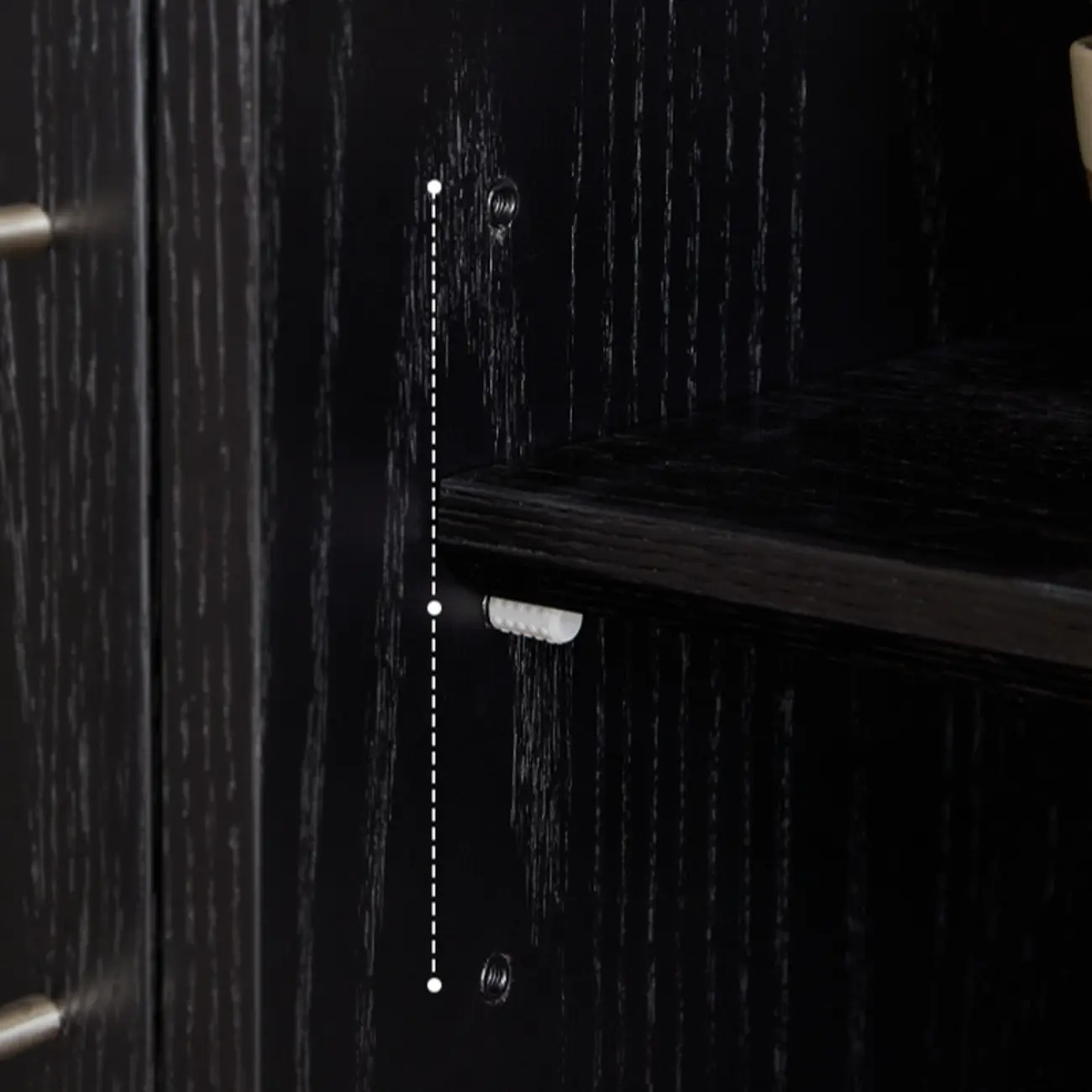 Modern Black Lumber Storage Sideboard with Drawers Image - 11 | homeyfad