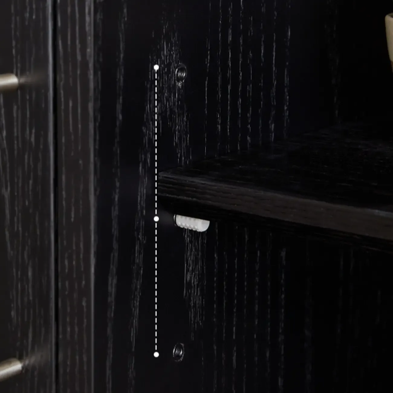 Modern Black Lumber Storage Sideboard with Drawers Image - 11