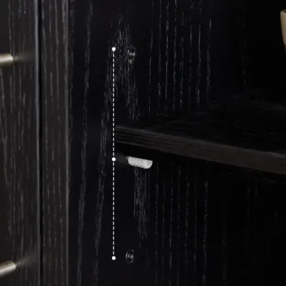 Modern Black Lumber Storage Sideboard with Drawers Image - 11