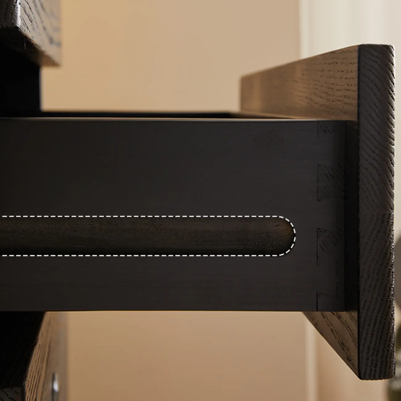 Modern Black Lumber Storage Sideboard with Drawers Image - 12 | homeyfad