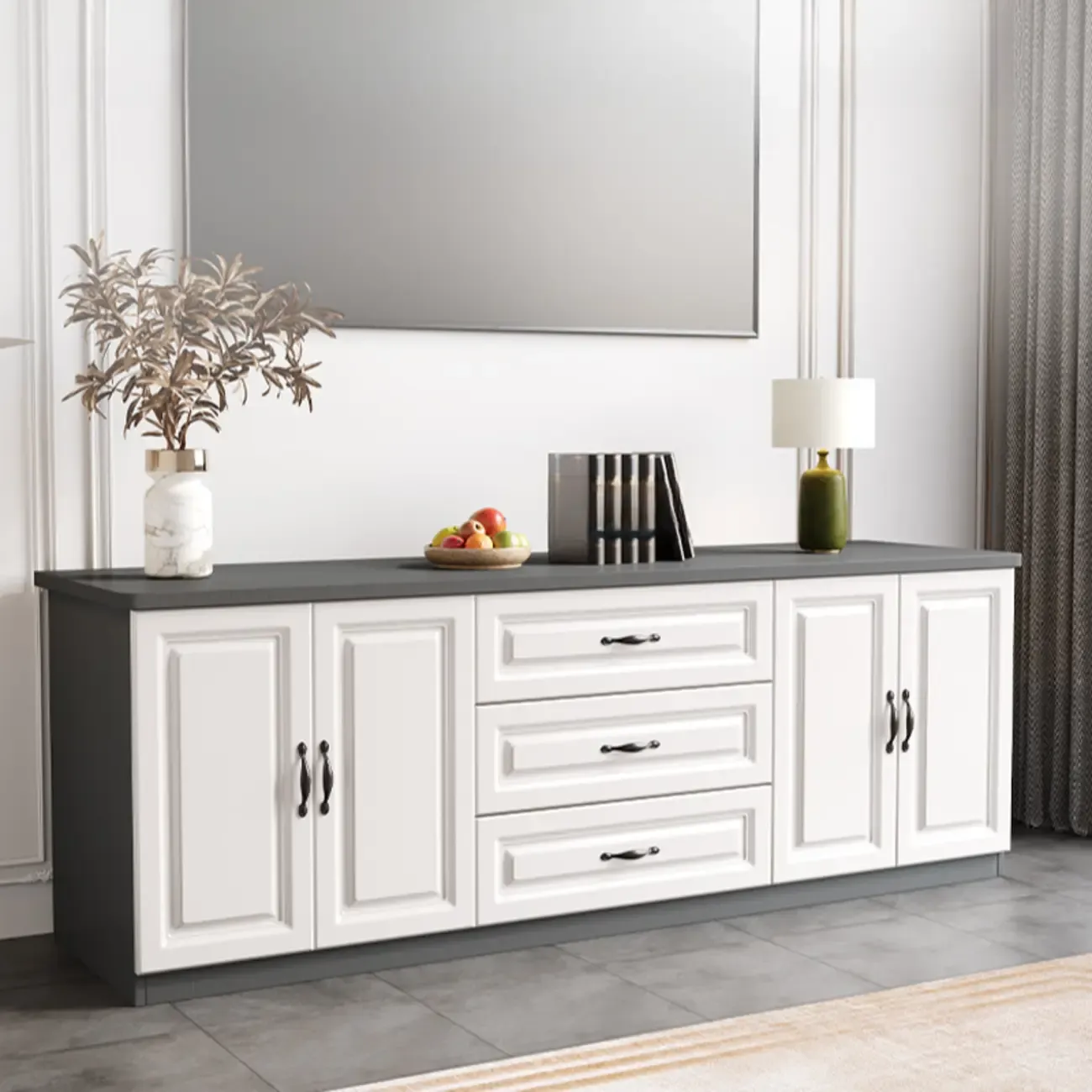 Modern Wooden TV Stand with Storage for Living Room Image - 1