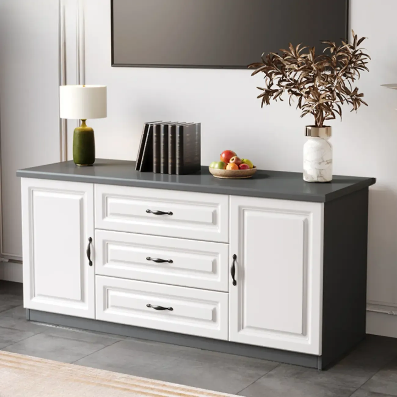 Modern Wooden TV Stand with Storage for Living Room Image - 4