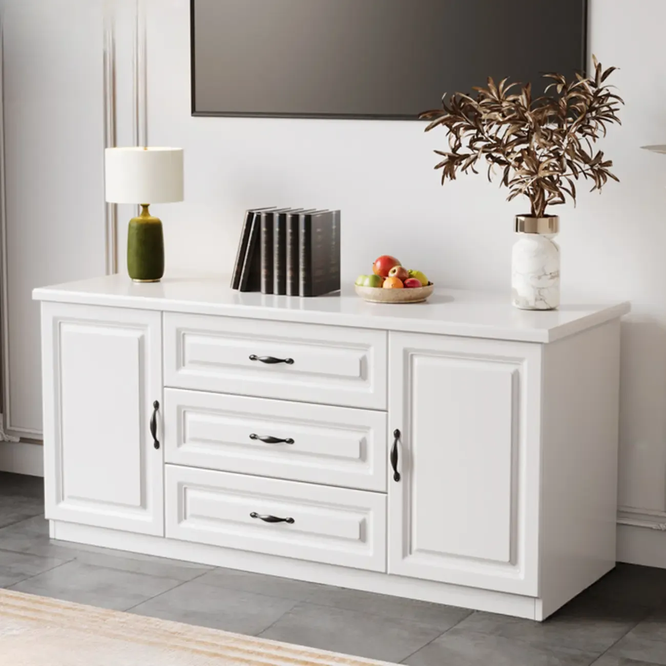 Modern Wooden TV Stand with Storage for Living Room Image - 13