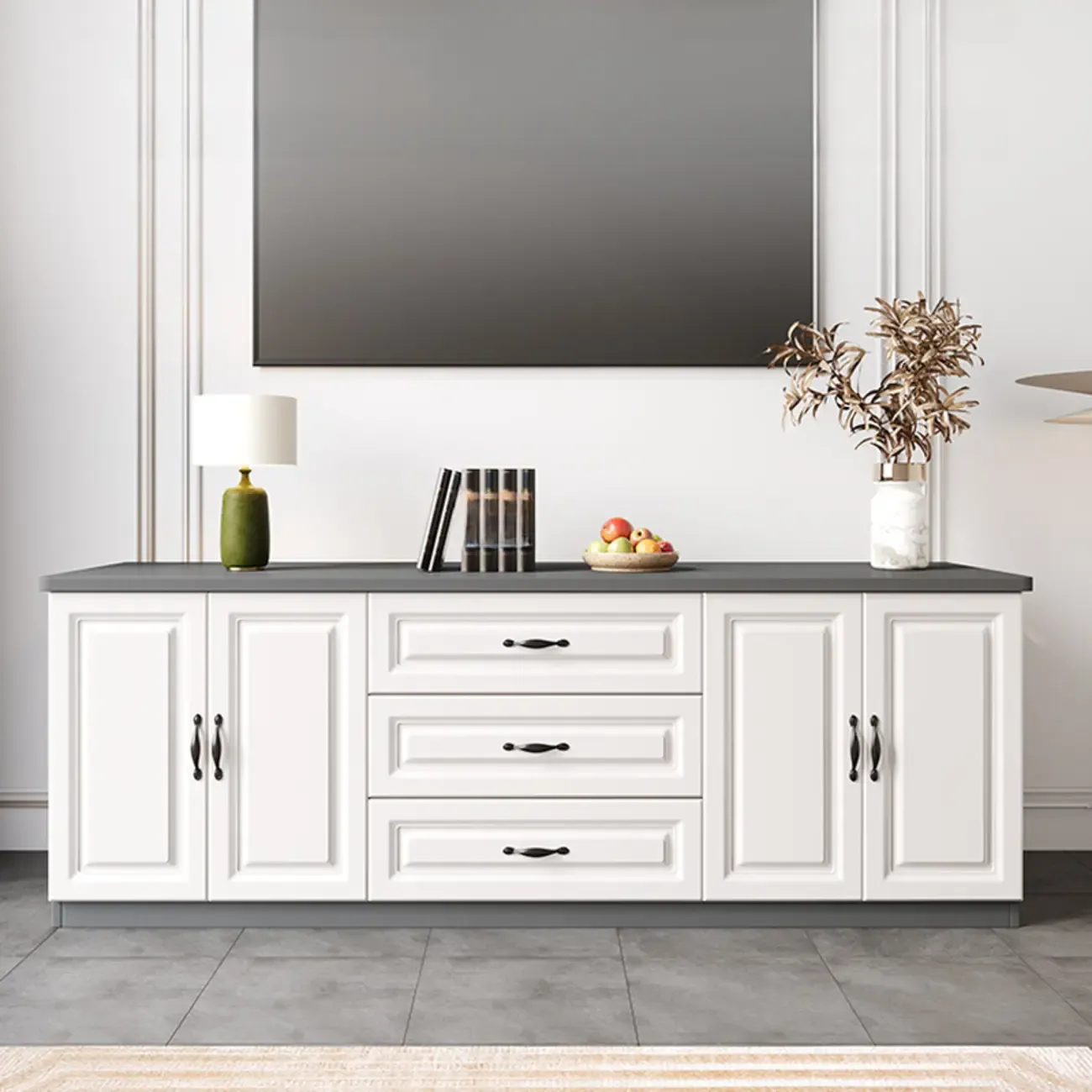 Modern Wooden TV Stand with Storage for Living Room Image - 14