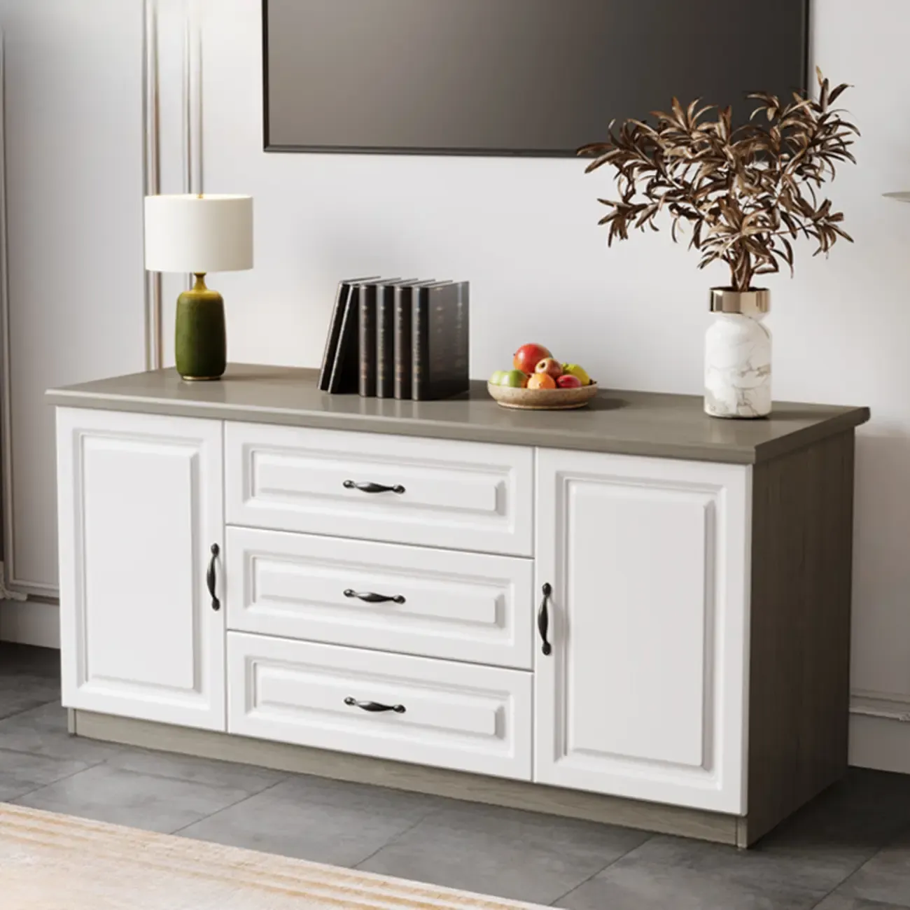 Modern Wooden TV Stand with Storage for Living Room Image - 18