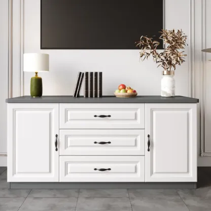 Modern Wooden TV Stand with Storage for Living Room Image - 19