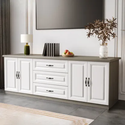 Modern Wooden TV Stand with Storage for Living Room Image - 20