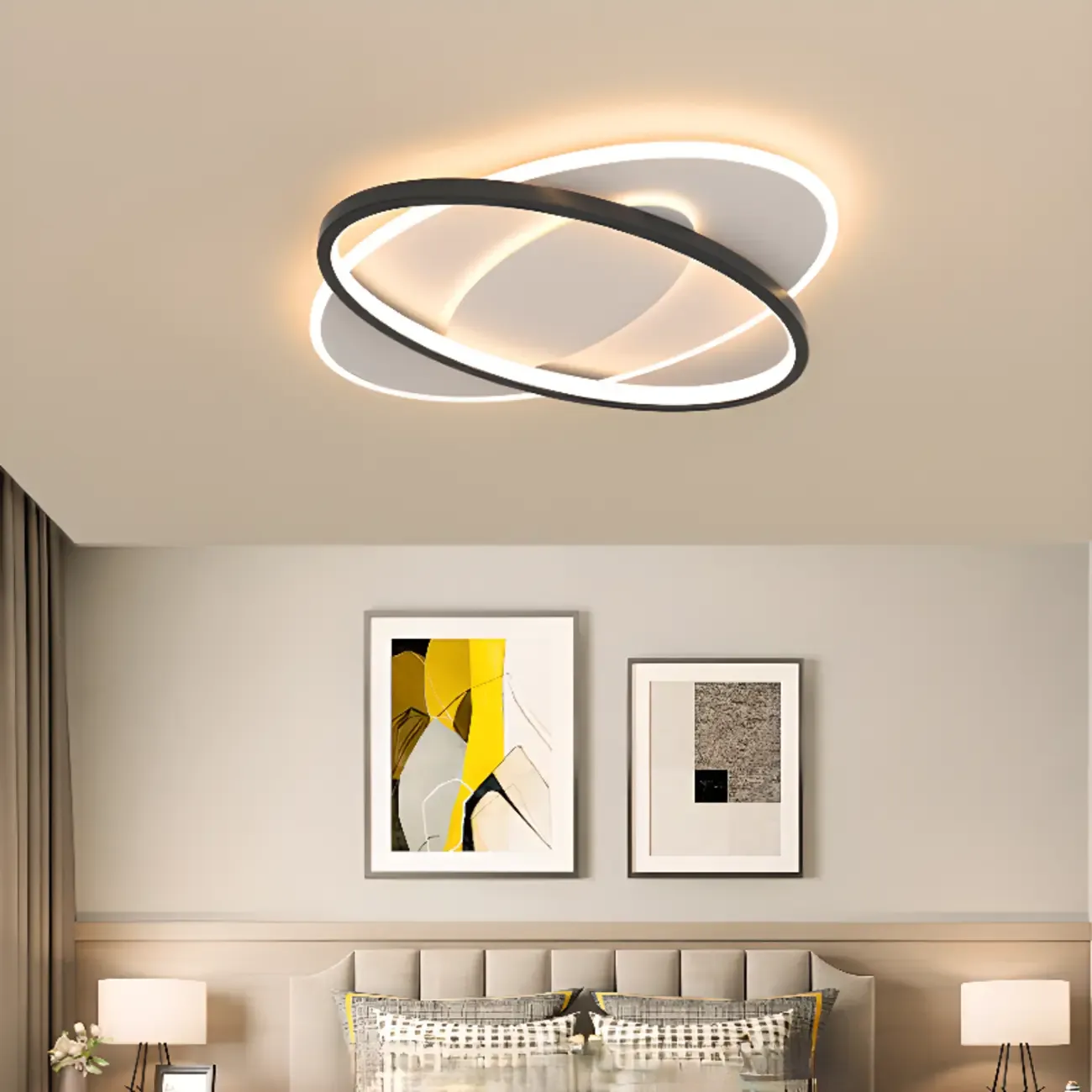 3-Light Flush Mount Ceiling Light with Dimmable & Remote | HomeyFad