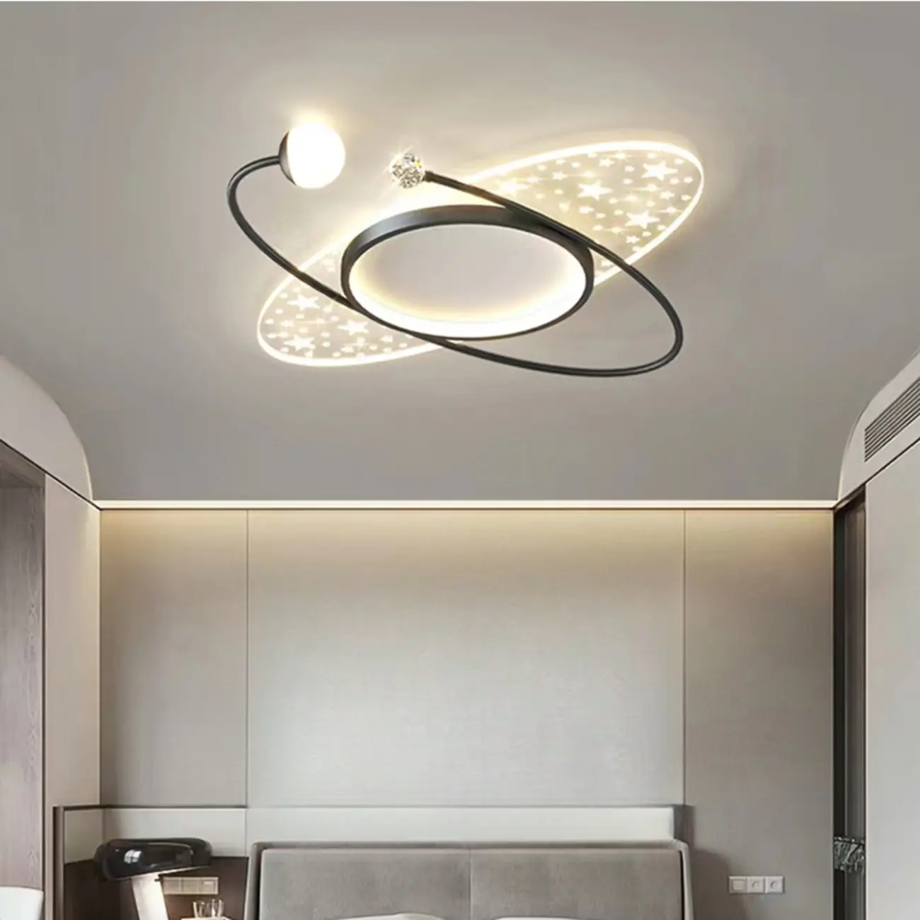 3-Light Flush Mount Ceiling Light with Dimmable & Remote  Image - 3 | homeyfad
