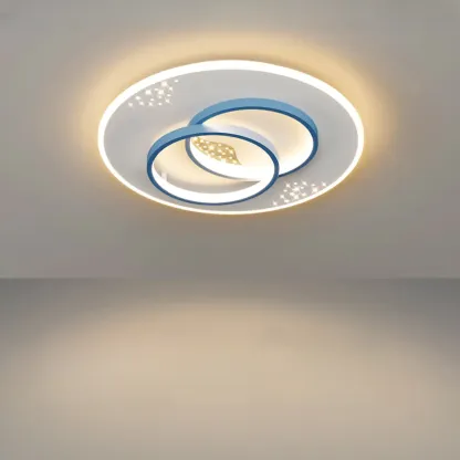 3-Light Flush Mount Ceiling Light with Dimmable & Remote  Image - 5