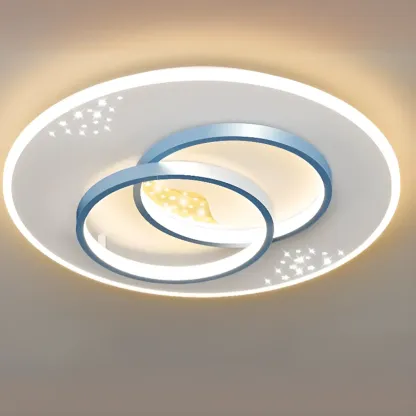 3-Light Flush Mount Ceiling Light with Dimmable & Remote  Image - 8