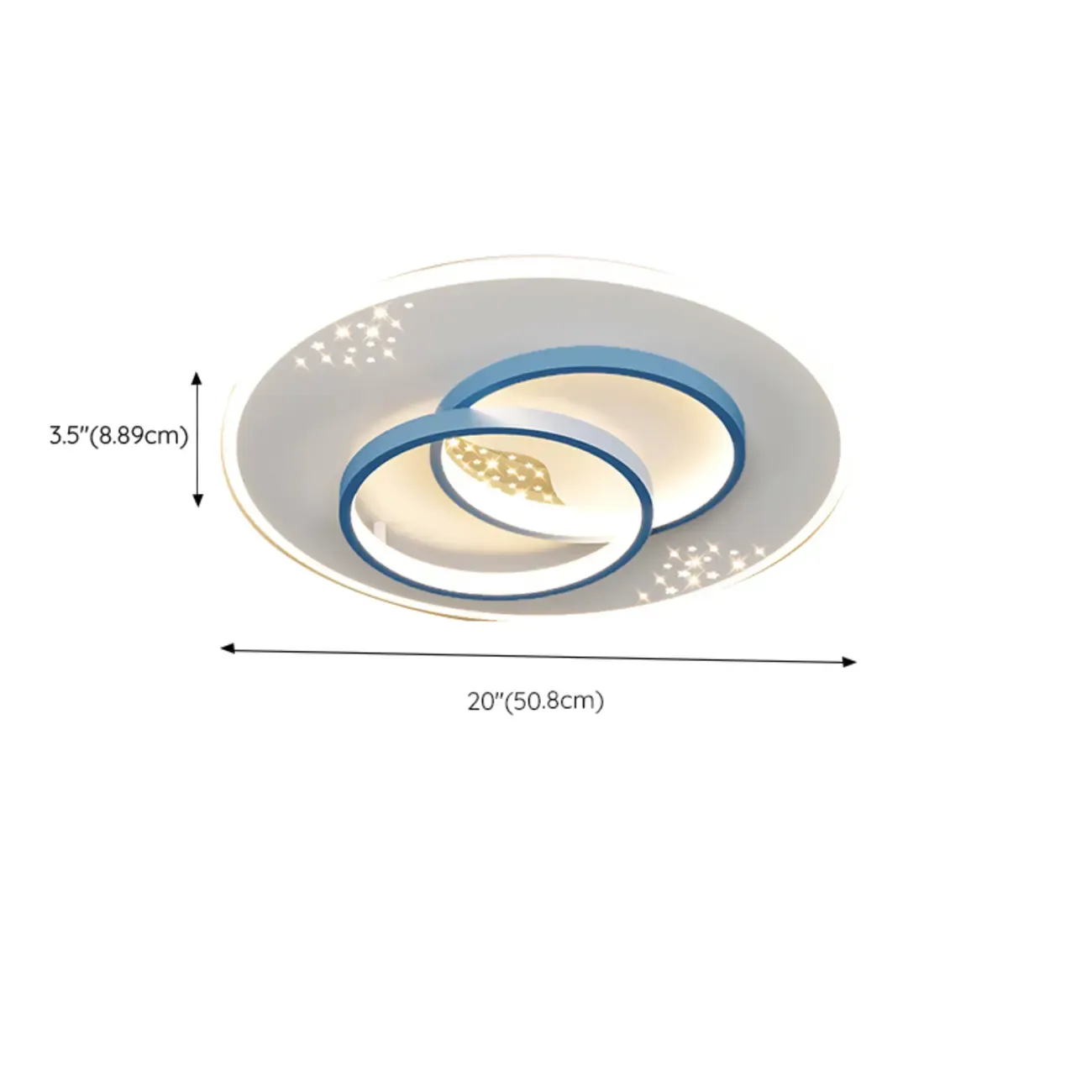 3-Light Flush Mount Ceiling Light with Dimmable & Remote  Image - 10