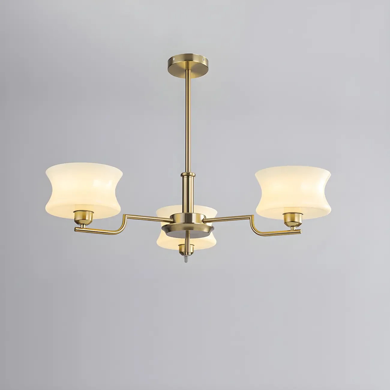 Modern Elegant 3-5 Lights Beige Glass Large Chandelier  Image - 9