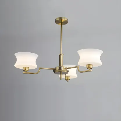 Modern Elegant 3-5 Lights Beige Glass Large Chandelier  Image - 11