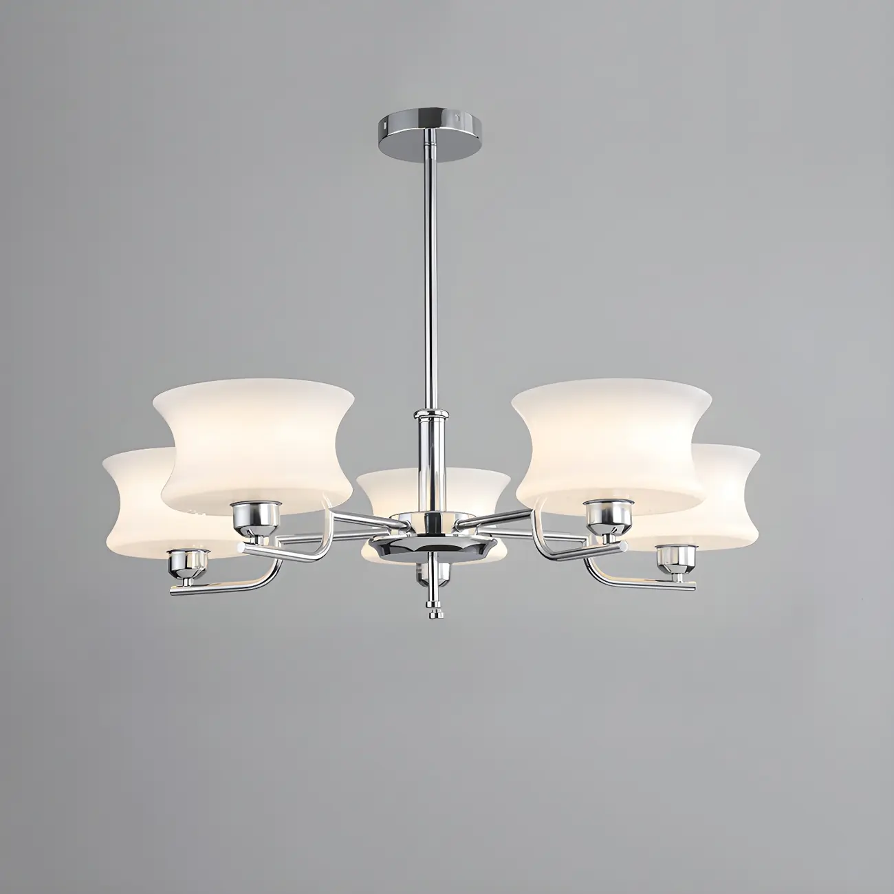 Modern Elegant 3-5 Lights Beige Glass Large Chandelier  Image - 12 | homeyfad