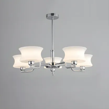 Modern Elegant 3-5 Lights Beige Glass Large Chandelier  Image - 12