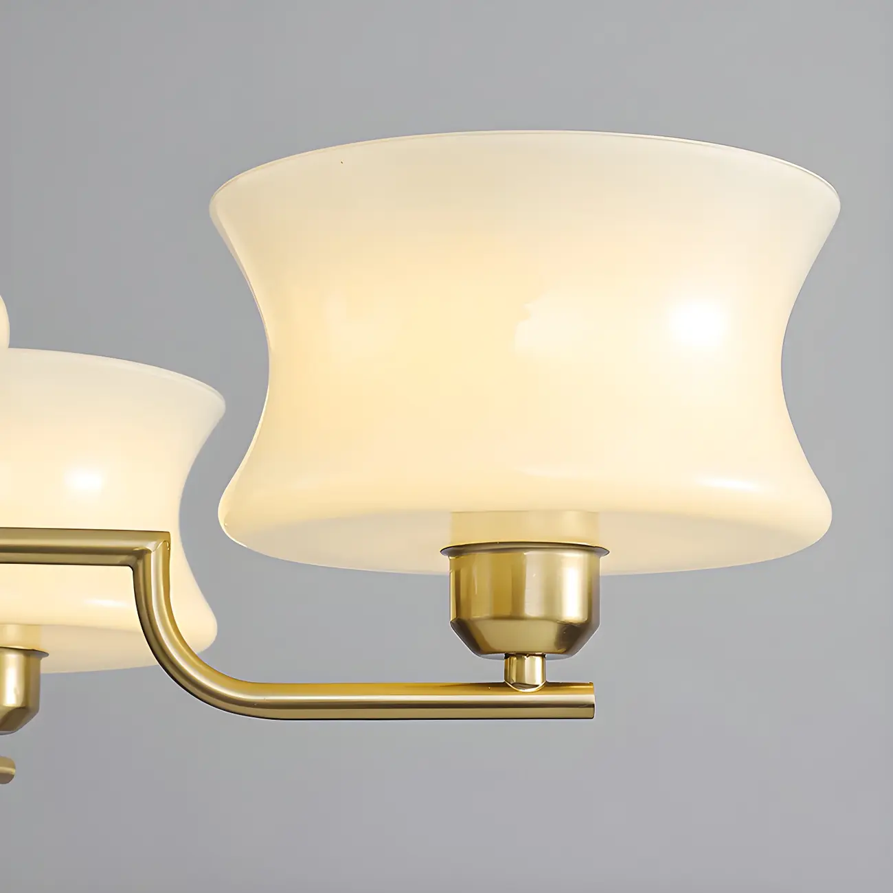 Modern Elegant 3-5 Lights Beige Glass Large Chandelier  Image - 16 | homeyfad