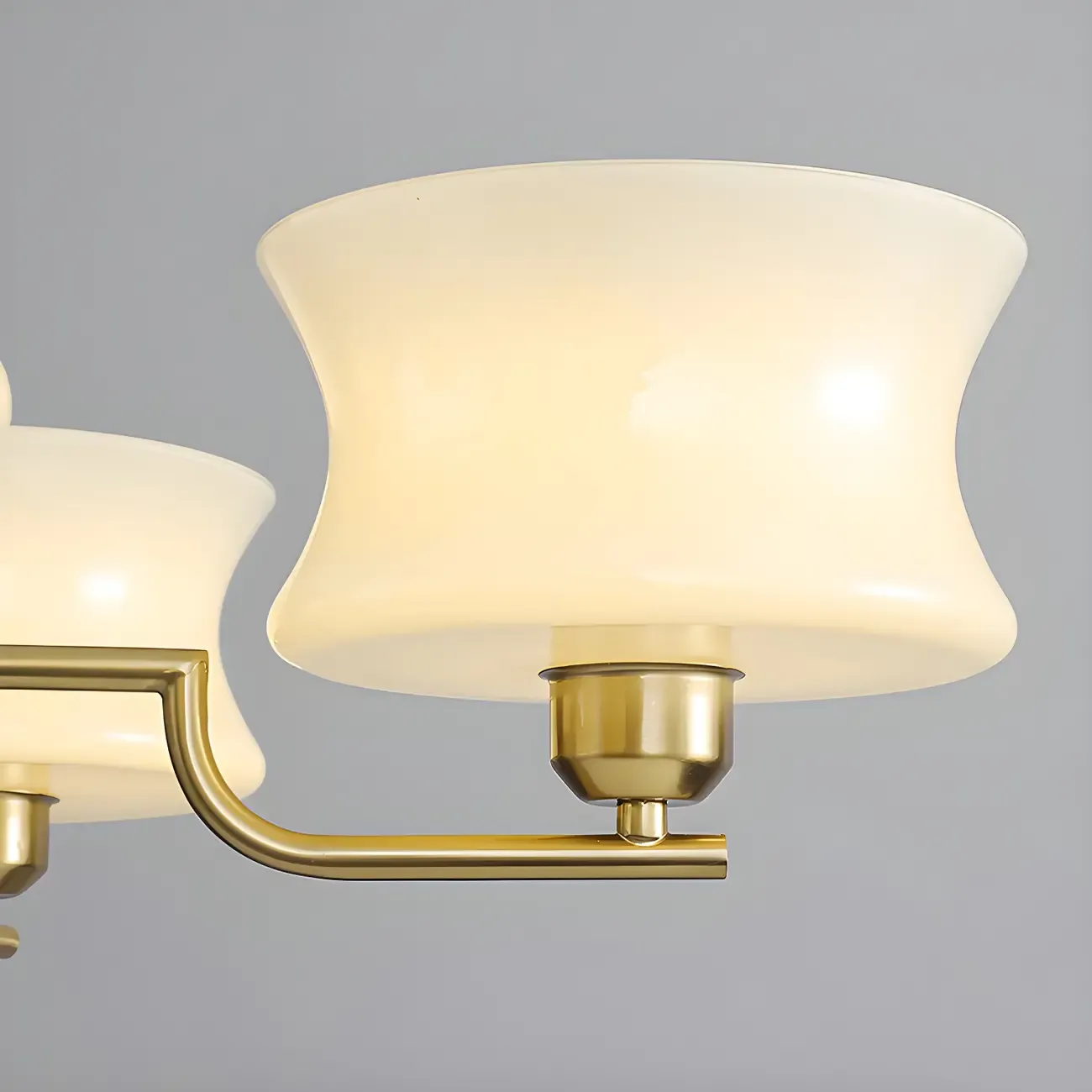 Modern Elegant 3-5 Lights Beige Glass Large Chandelier  Image - 16