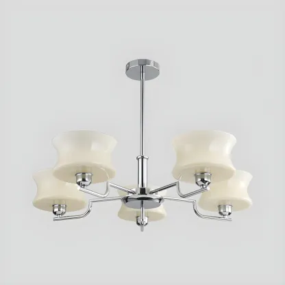 Modern Elegant 3-5 Lights Beige Glass Large Chandelier  Image - 17