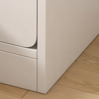 Simple White Natural Wood 2-Drawer Nightstand Image - 8