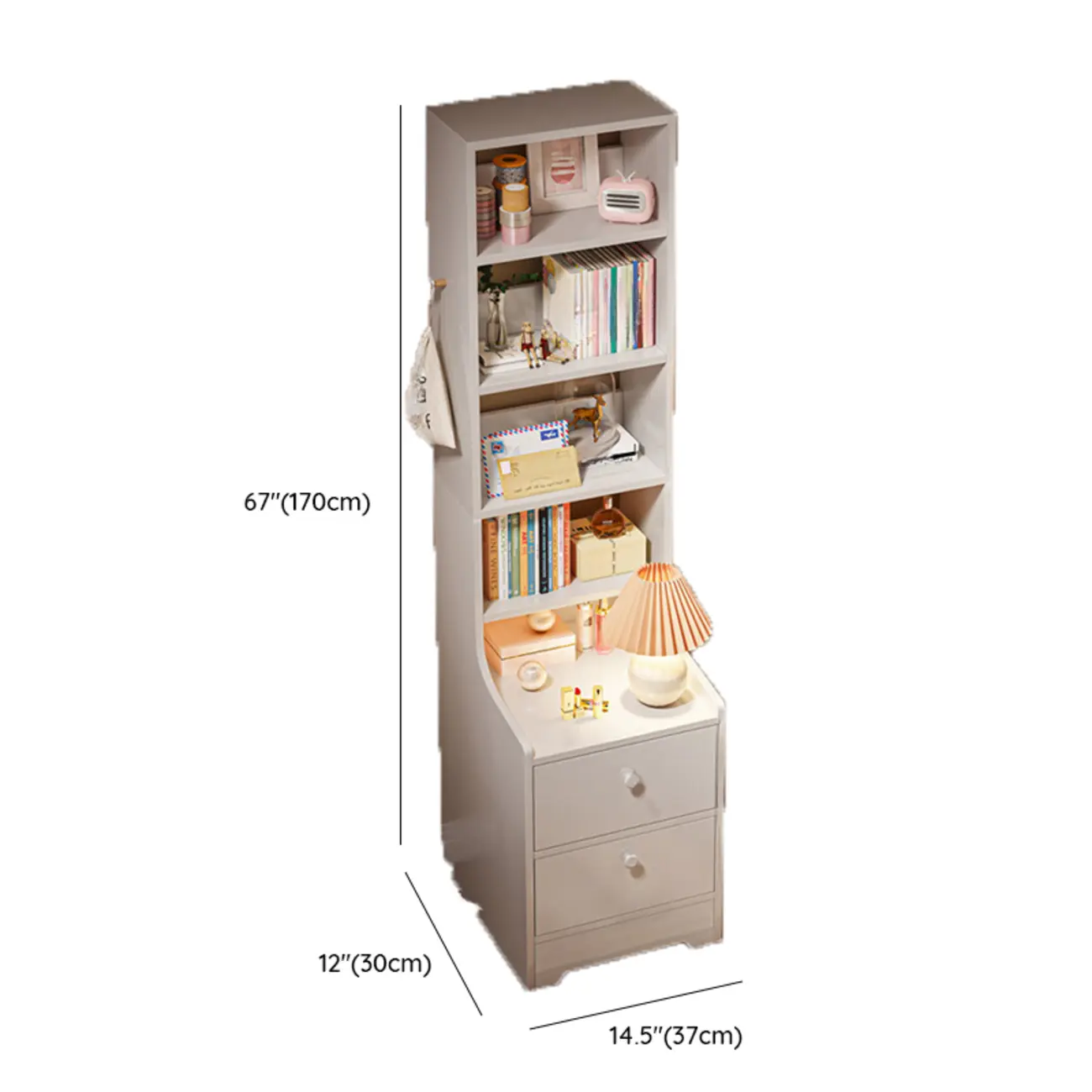 Simple White Natural Wood 2-Drawer Nightstand Image - 26 | homeyfad