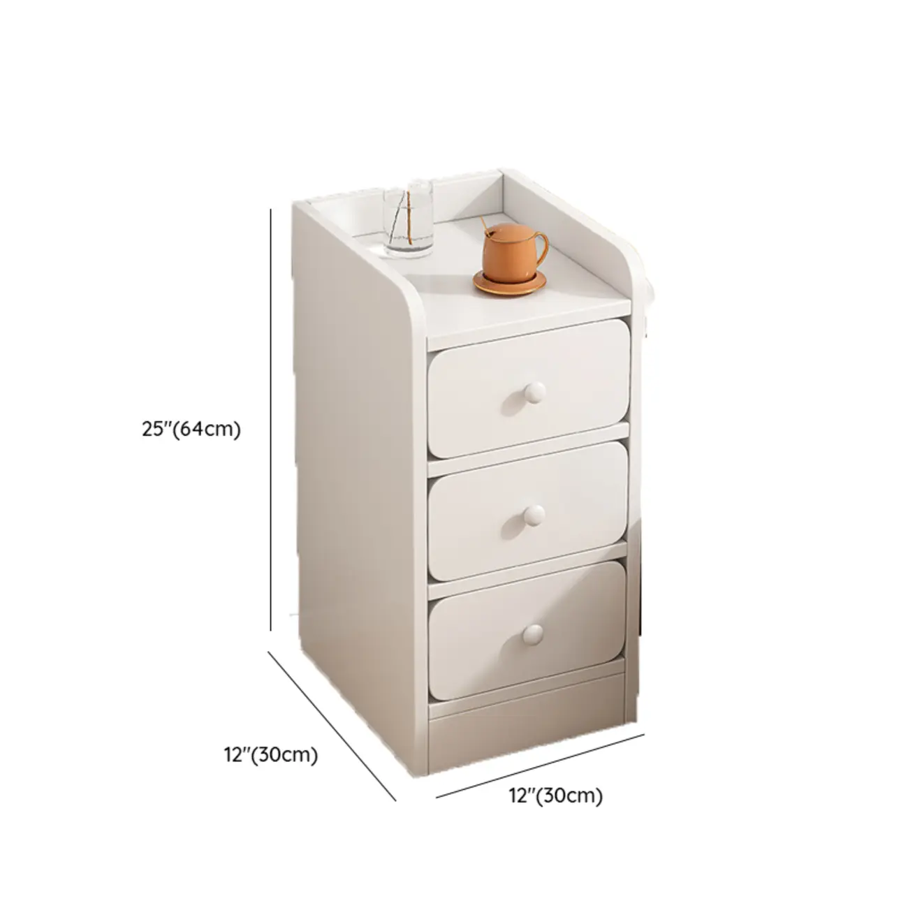 Simple White Natural Wood 2-Drawer Nightstand Image - 29 | homeyfad
