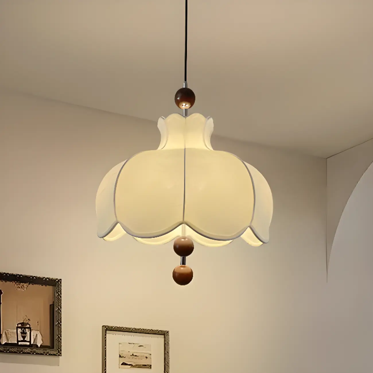 Contemporary 3/5 Lights White Fabric Indoor Pendant Light  Image - 1 | homeyfad
