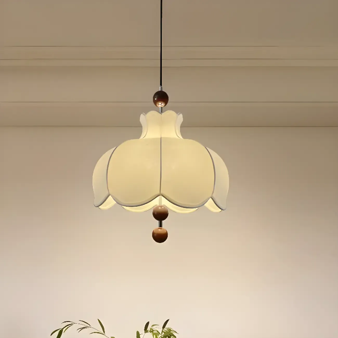 Contemporary 3/5 Lights White Fabric Indoor Pendant Light  Image - 3