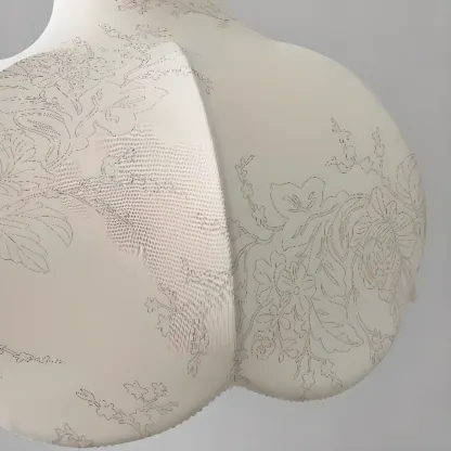 Contemporary 3/5 Lights White Fabric Indoor Pendant Light  Image - 6