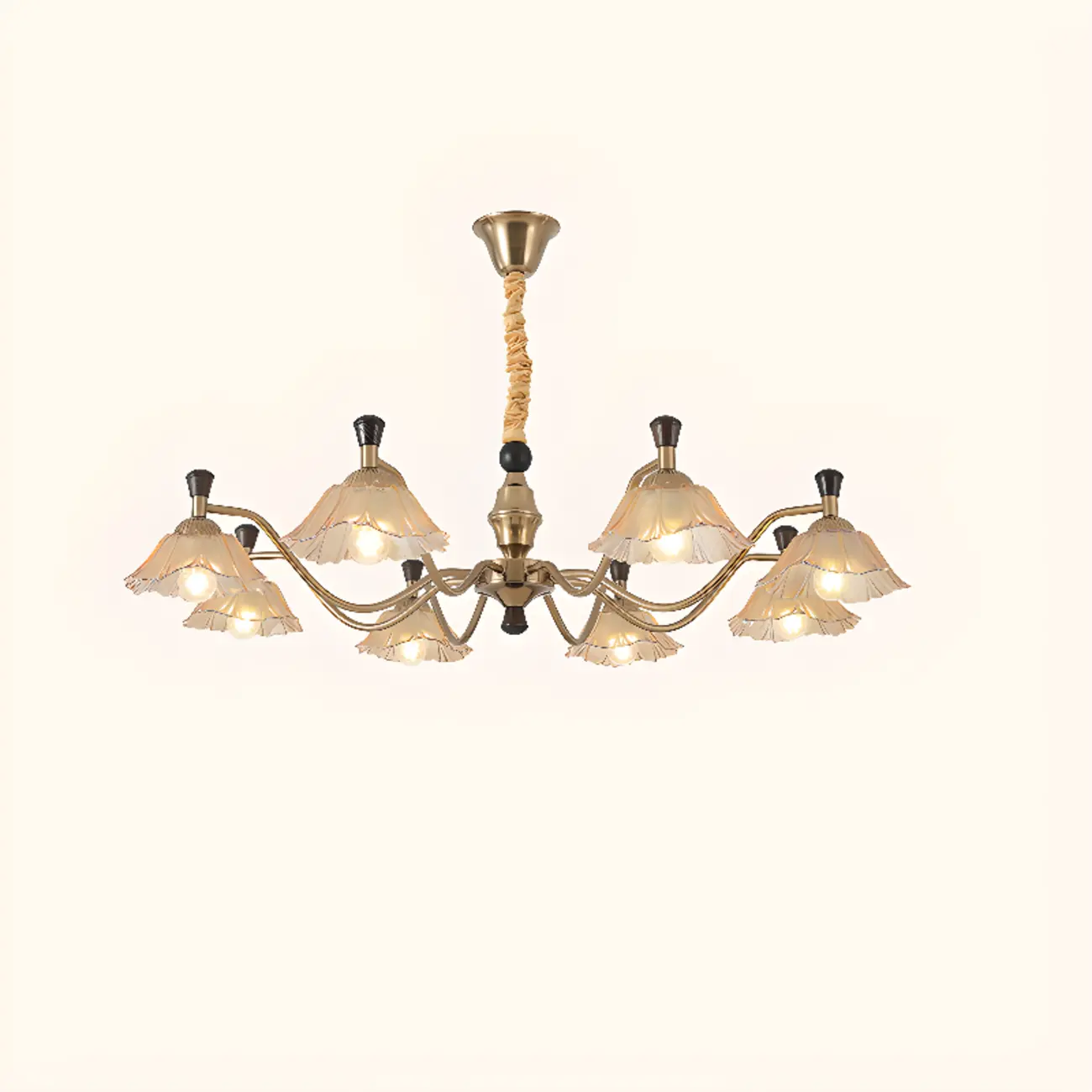 Modern Adjustable Gold Flower Glass Chandelier 6/8 Lights Image - 4 | homeyfad