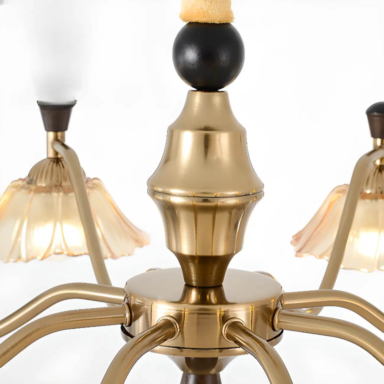 Modern Adjustable Gold Flower Glass Chandelier 6/8 Lights Image - 11 | homeyfad