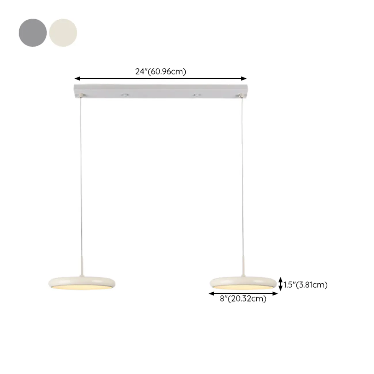 Modern Circle Acrylic LED Pendant Lighting for Kitchen Island  #size