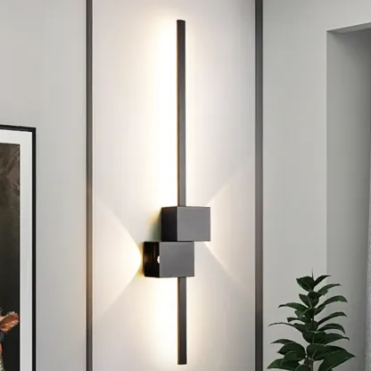 Large Stylish Black Geometric LED 4-Light Wall Sconce