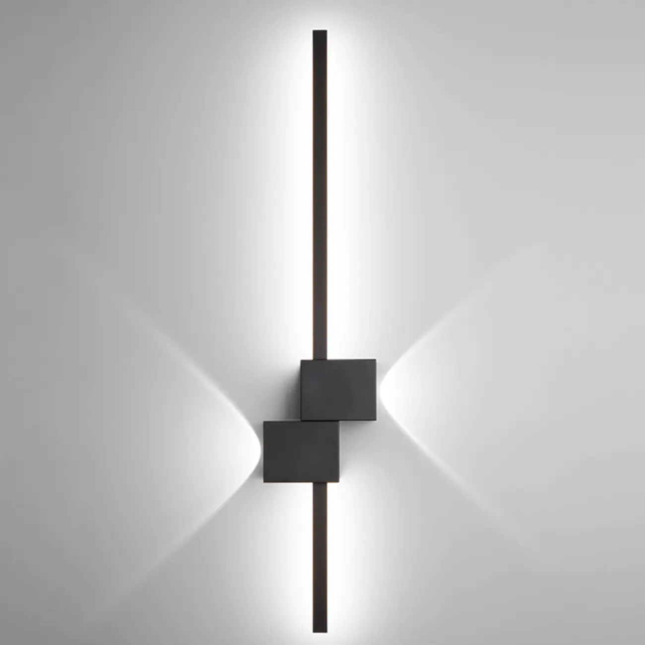 Large Stylish Black Geometric LED 4-Light Wall Sconce | homeyfad
