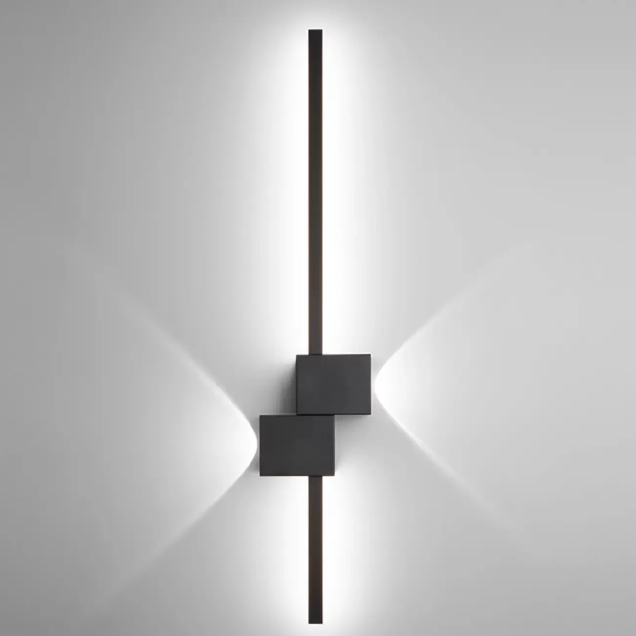 Large Stylish Black Geometric LED 4-Light Wall Sconce