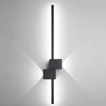 Large Stylish Black Geometric LED 4-Light Wall Sconce