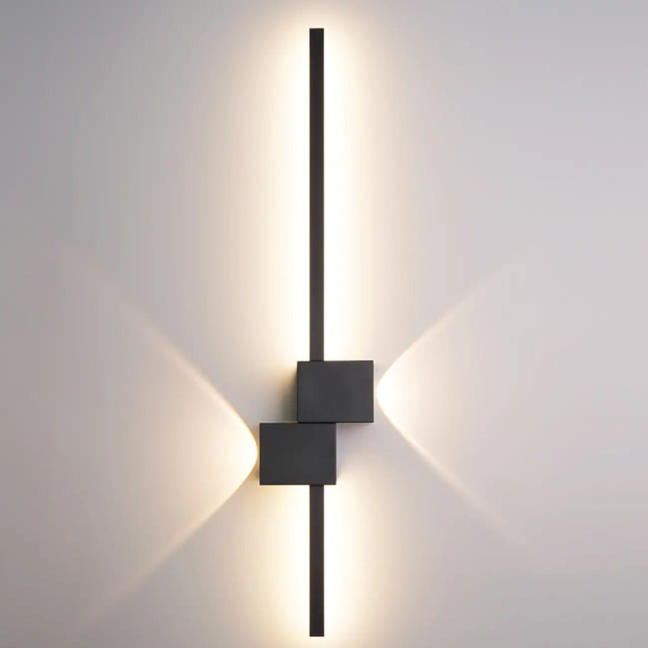Large Stylish Black Geometric LED 4-Light Wall Sconce | homeyfad