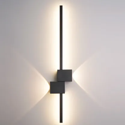 Large Stylish Black Geometric LED 4-Light Wall Sconce
