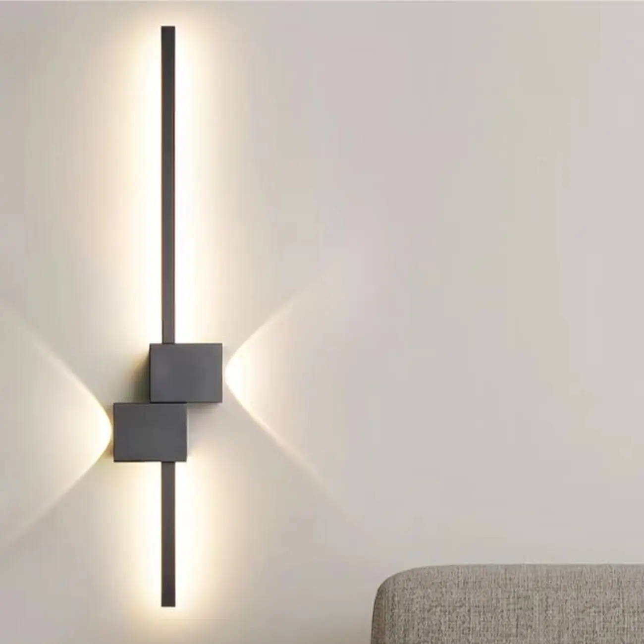 Large Stylish Black Geometric LED 4-Light Wall Sconce | homeyfad