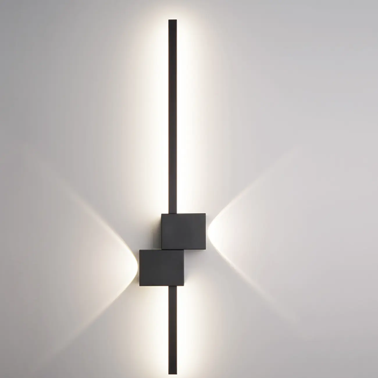Large Stylish Black Geometric LED 4-Light Wall Sconce | homeyfad