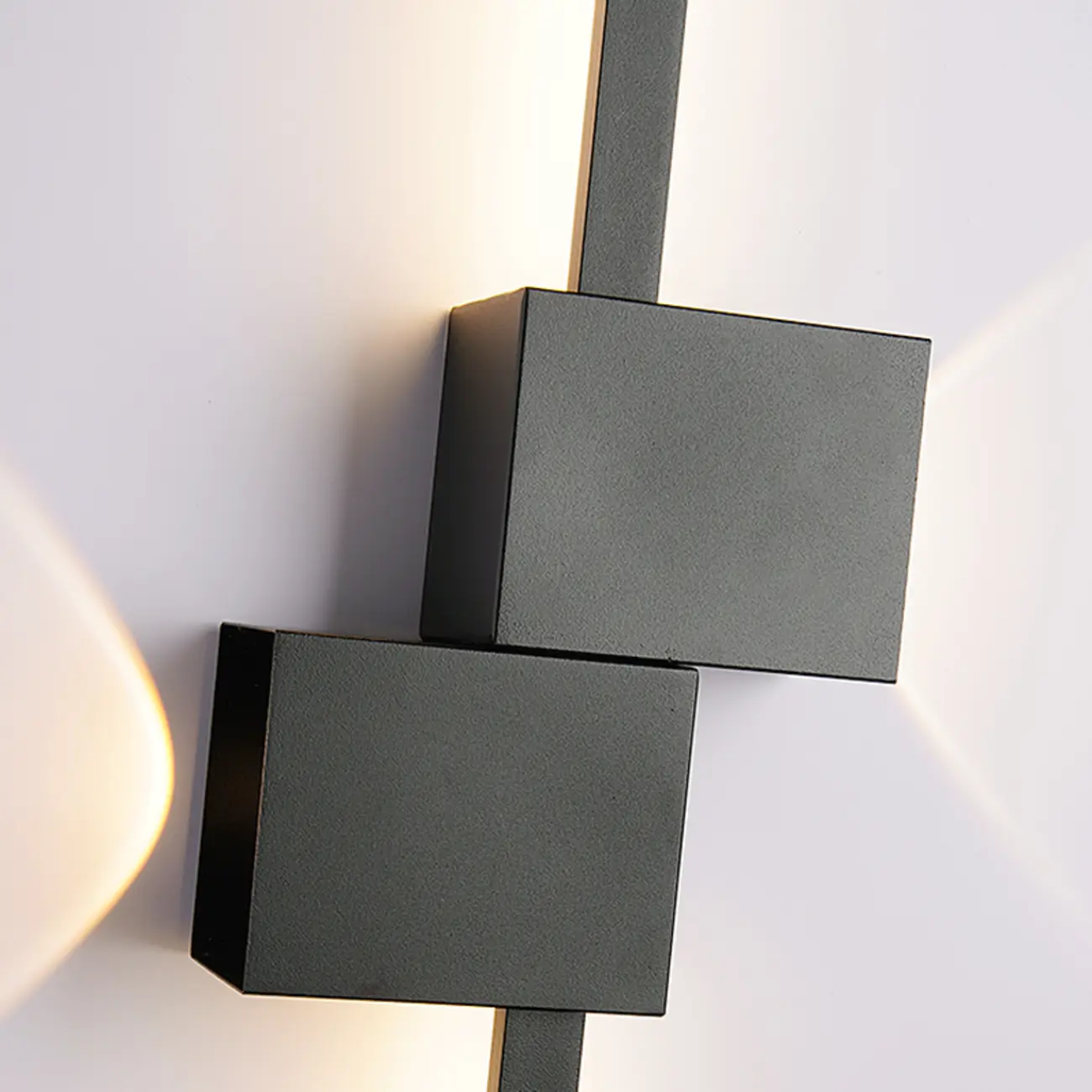 Large Stylish Black Geometric LED 4-Light Wall Sconce | homeyfad