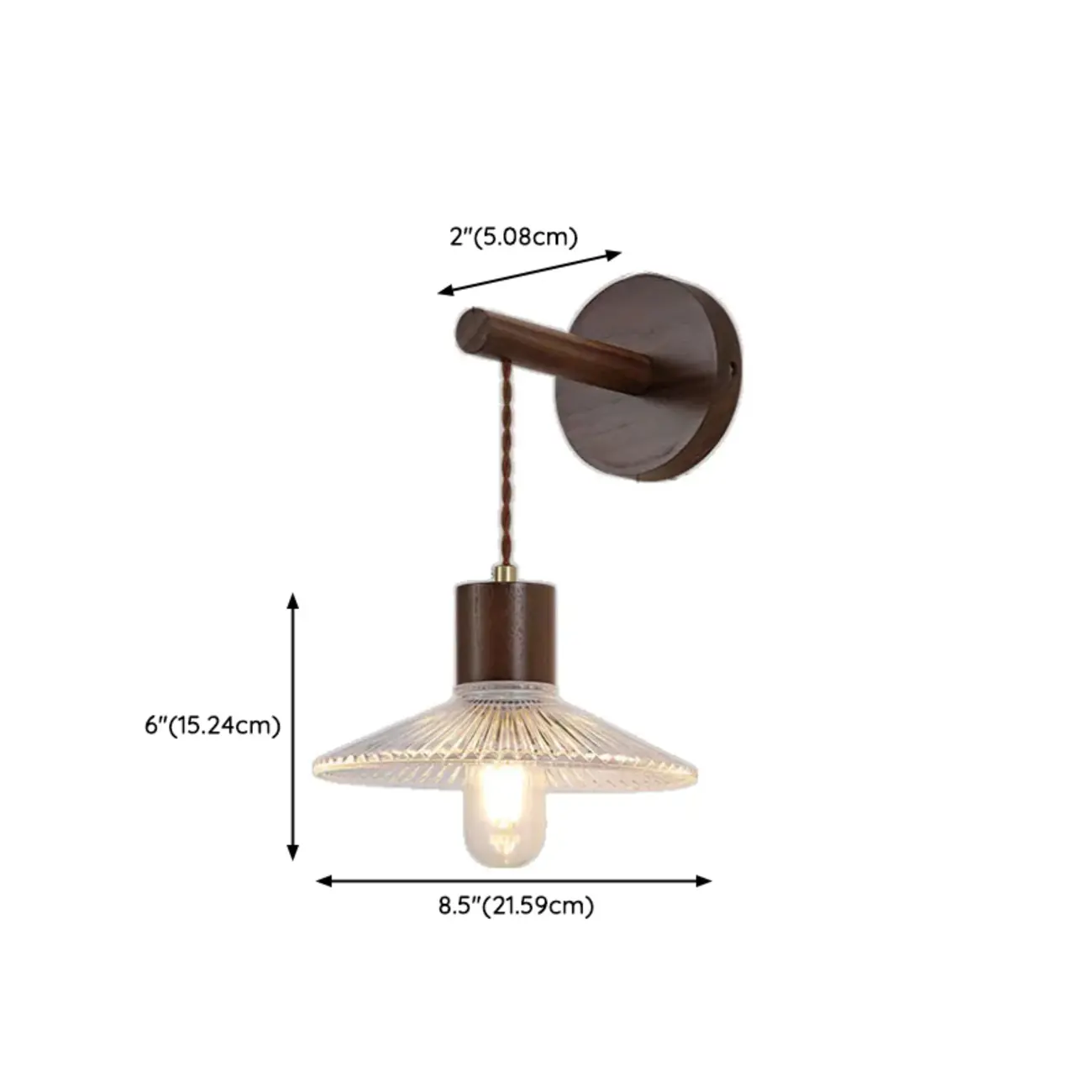 Modern Wood Wall Sconce with Glass Shade Image - 11 | homeyfad