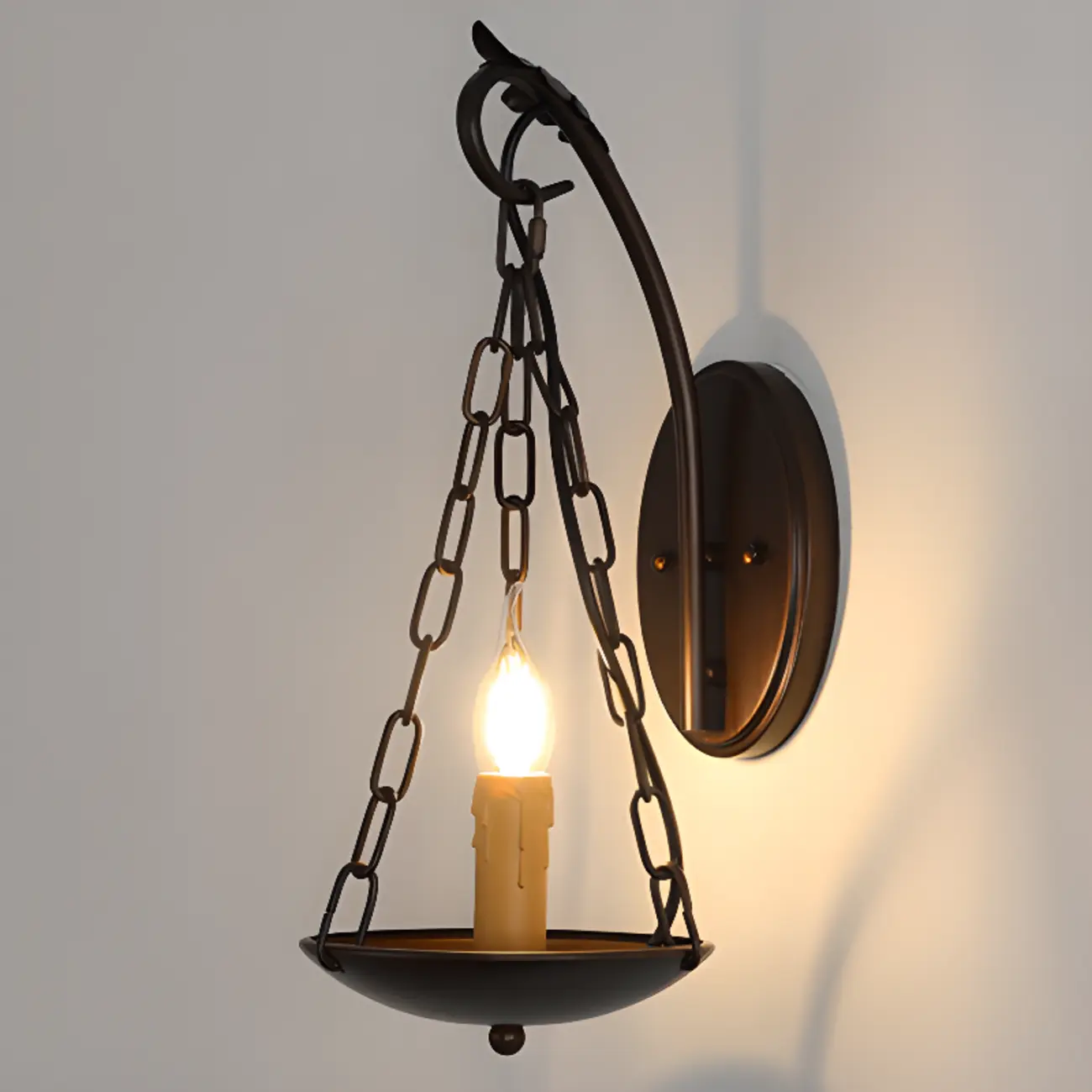 Rustic Geometric Wall Light with Glass Shade Image - 5 | homeyfad