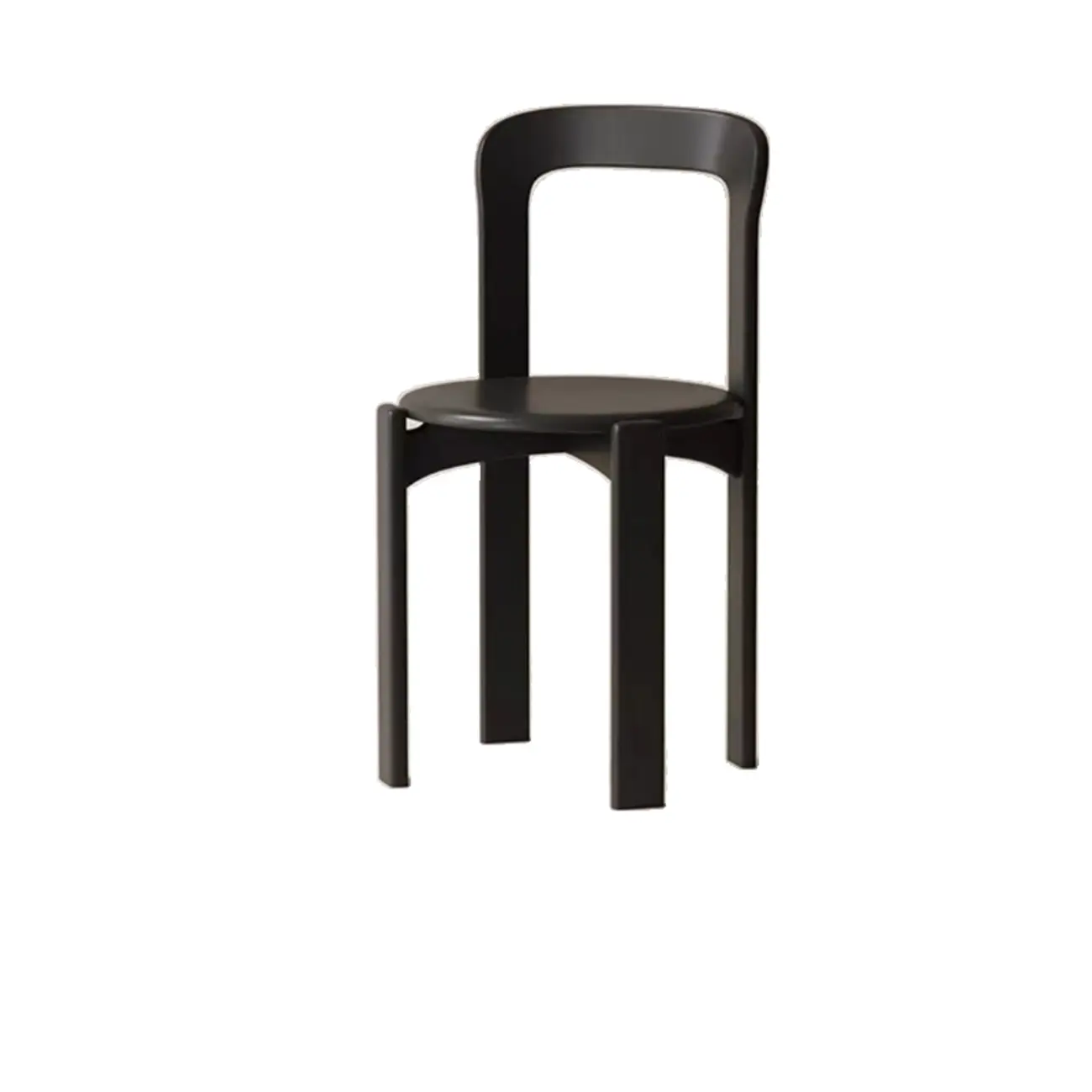 Scandinavian Wooden Stackable Dining Chair with Curved Back Image - 7 | homeyfad