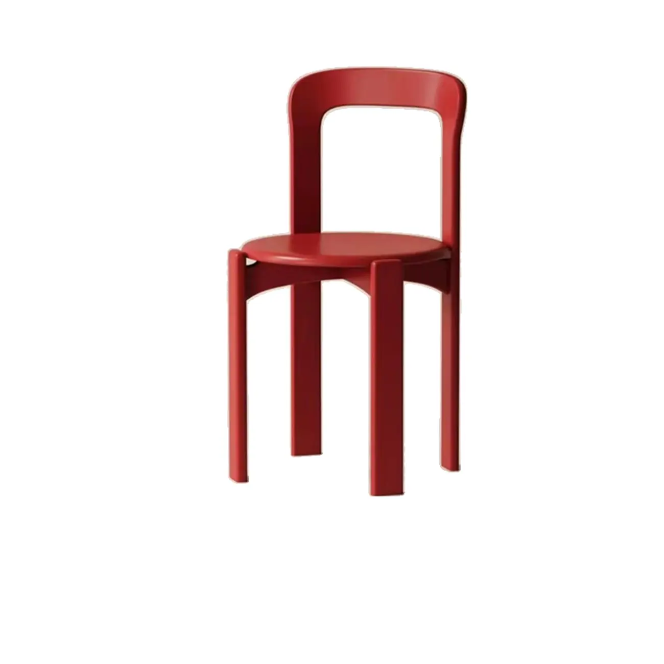 Scandinavian Wooden Stackable Dining Chair with Curved Back Image - 10 | homeyfad